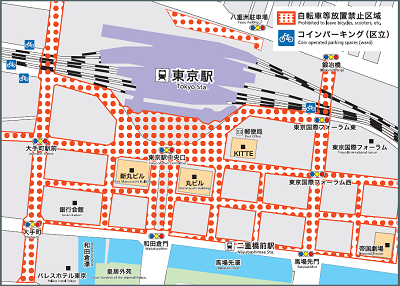 地図：東京駅周辺禁止区域