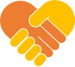 画像：ハートマークになっている握手の画像