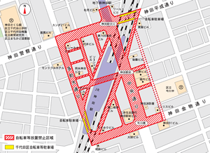 地図：神田駅周辺禁止区域
