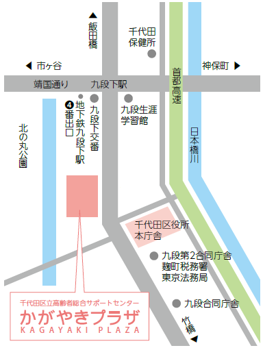 画像：かがやきプラザへの地図