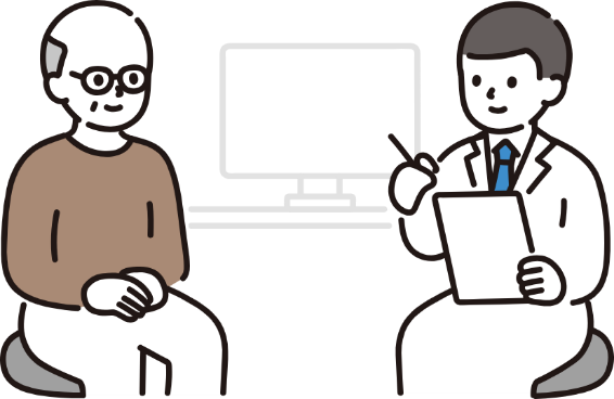 画像：問診中の医者と患者のイラスト