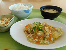 画像：大槌産真鱈の天ぷら かき玉あんかけ定食
