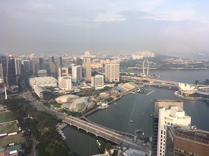 写真：マリーナベイサンズからみたシンガポール