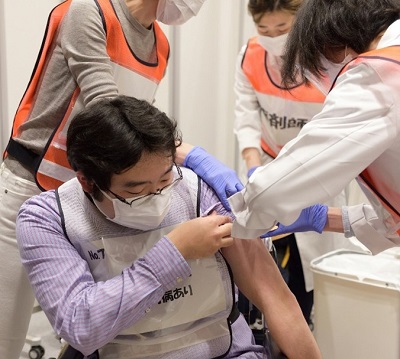 写真：3月20日に実施されたワクチン接種訓練時の様子