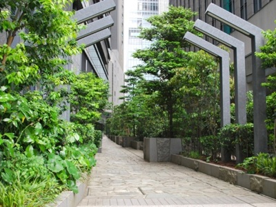 写真：鉃鋼ビルディング（緑豊かな散策路）