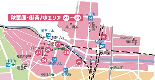 像：秋葉原・御茶ノ水エリアの地図