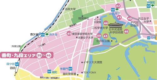 画像：番町・九段エリアの地図