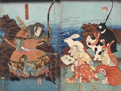画像：「鎮西八郎為朝 疱瘡神」（東京都立中央図書館特別文庫室）
