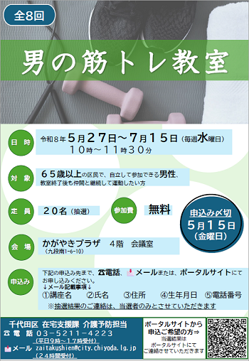 画像：男の筋トレ教室チラシ