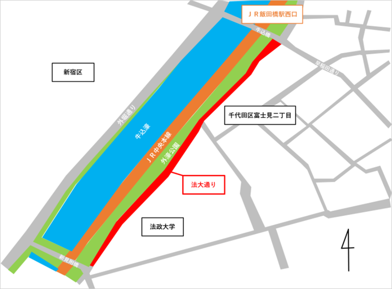画像：法大通り案内地図