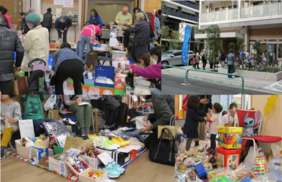 写真：過去のバザー＆フリーマーケットの様子