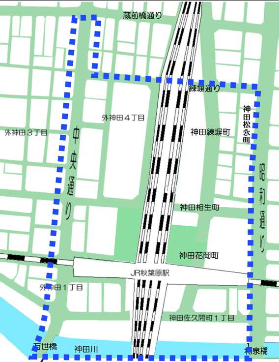 画像：秋葉原の区域指定の地図