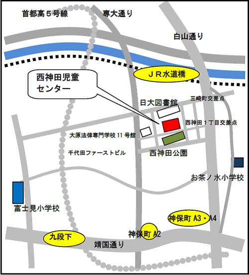 地図：西神田児童センター