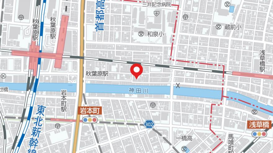 ジロール神田佐久間町地図