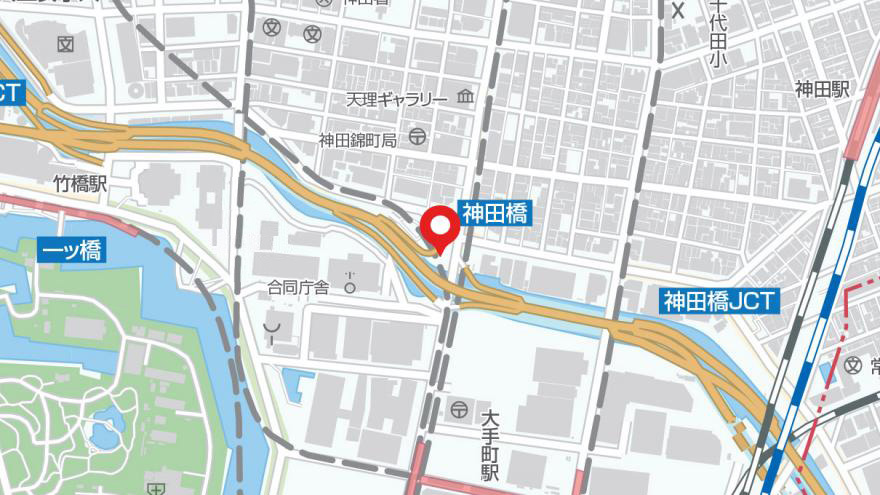 画像：神田橋公園（閉鎖中）地図