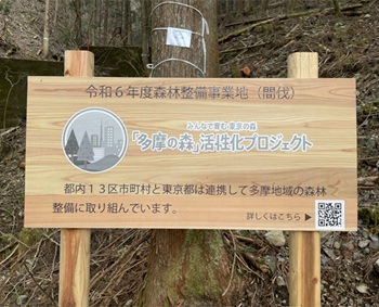 画像：ちよだ・たまの森活性化プロジェクト案内板