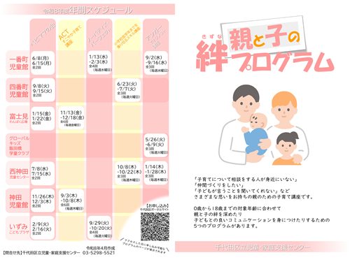 画像リンク：親と子の絆プログラム 年間スケジュール